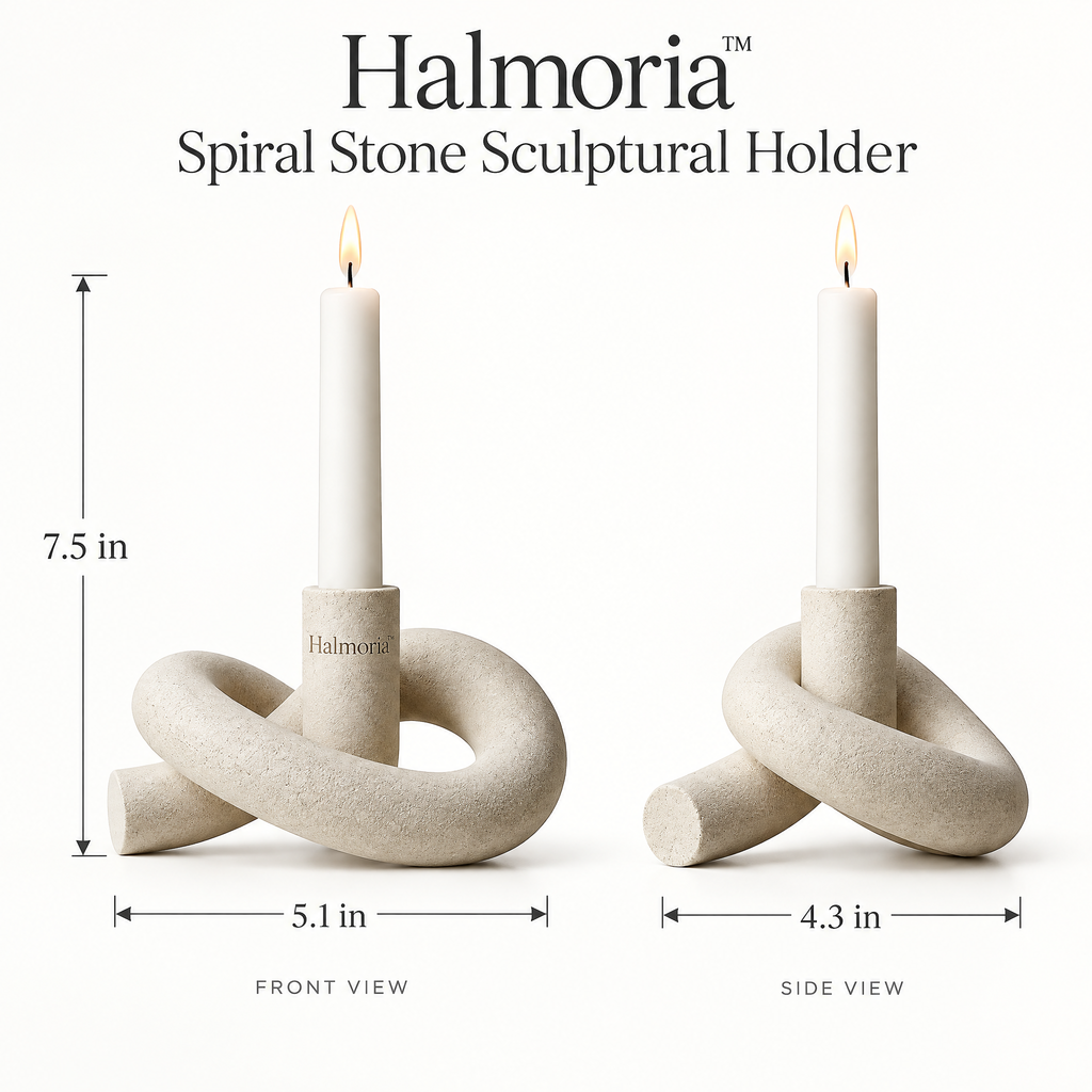 Halmoria™ Sculptural Candle Holder – Modern Organic Collection