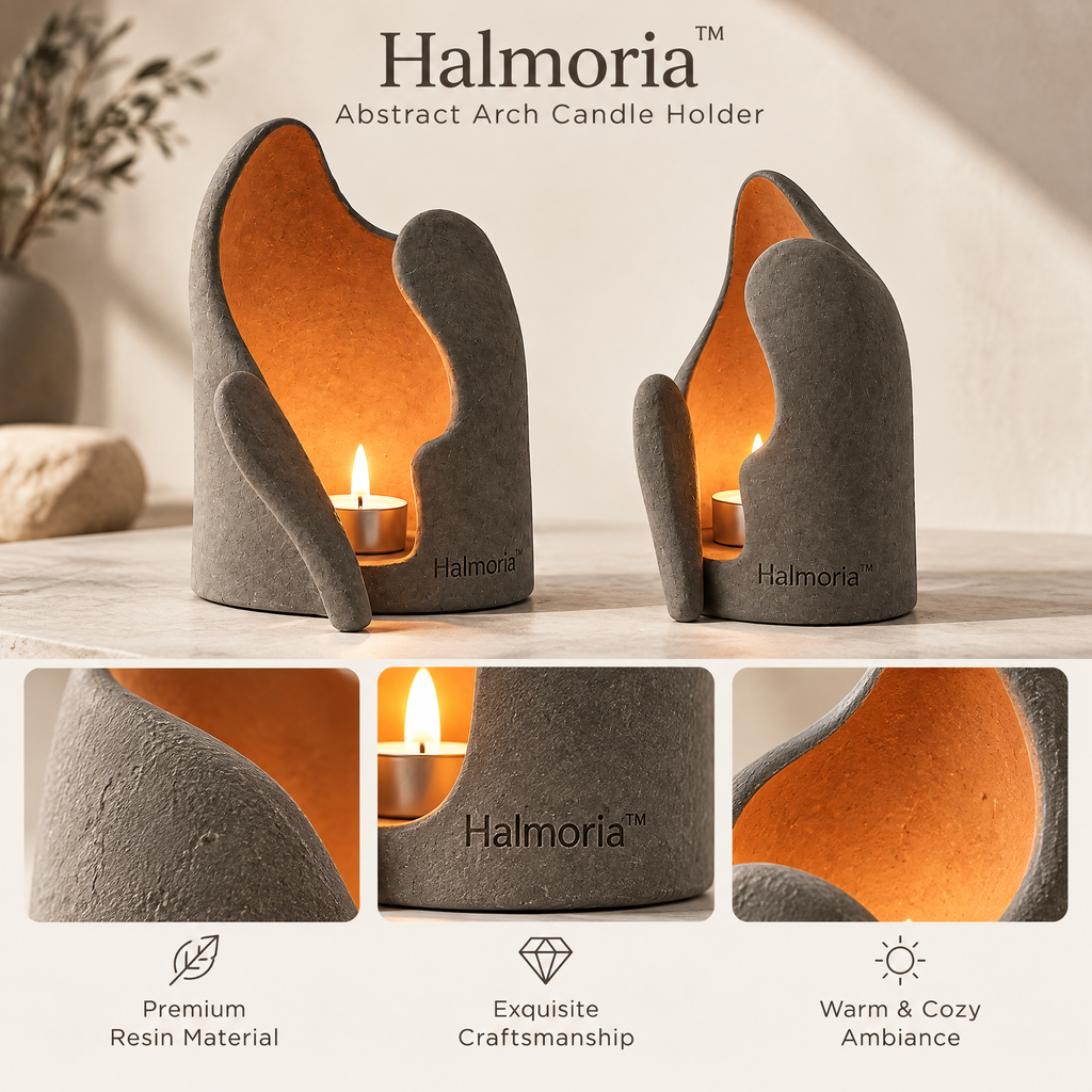 Halmoria™ Sculptural Ceramic Taper Candle Holder