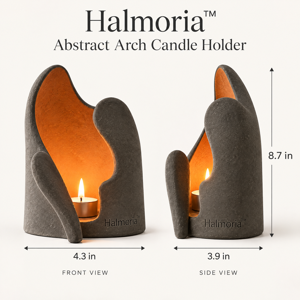 Halmoria™ Sculptural Ceramic Taper Candle Holder