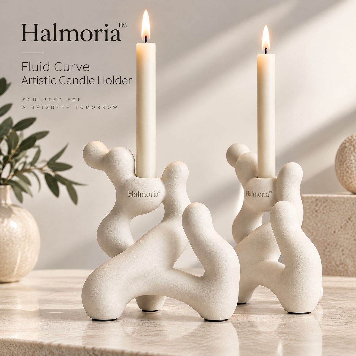 Halmoria™ Fluid Curve Artistic Candle Holder