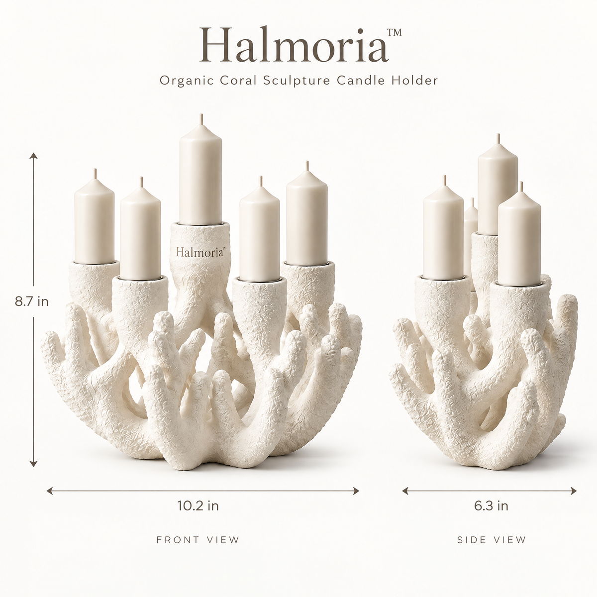 Halmoria™ Sculptural Ceramic Taper Candle Holder – Quiet Form Collection