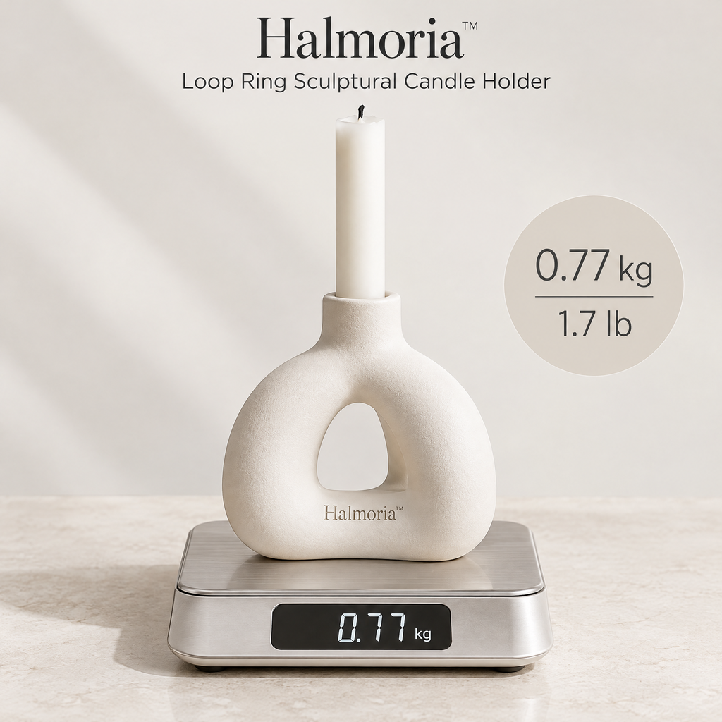 Halmoria™ Organic Ceramic Taper Candle Holder — A Sculptural Touch for Elegant Interiors