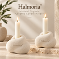 Halmoria™ Sculptural Ceramic Candle Holder – Soft Curve Collection