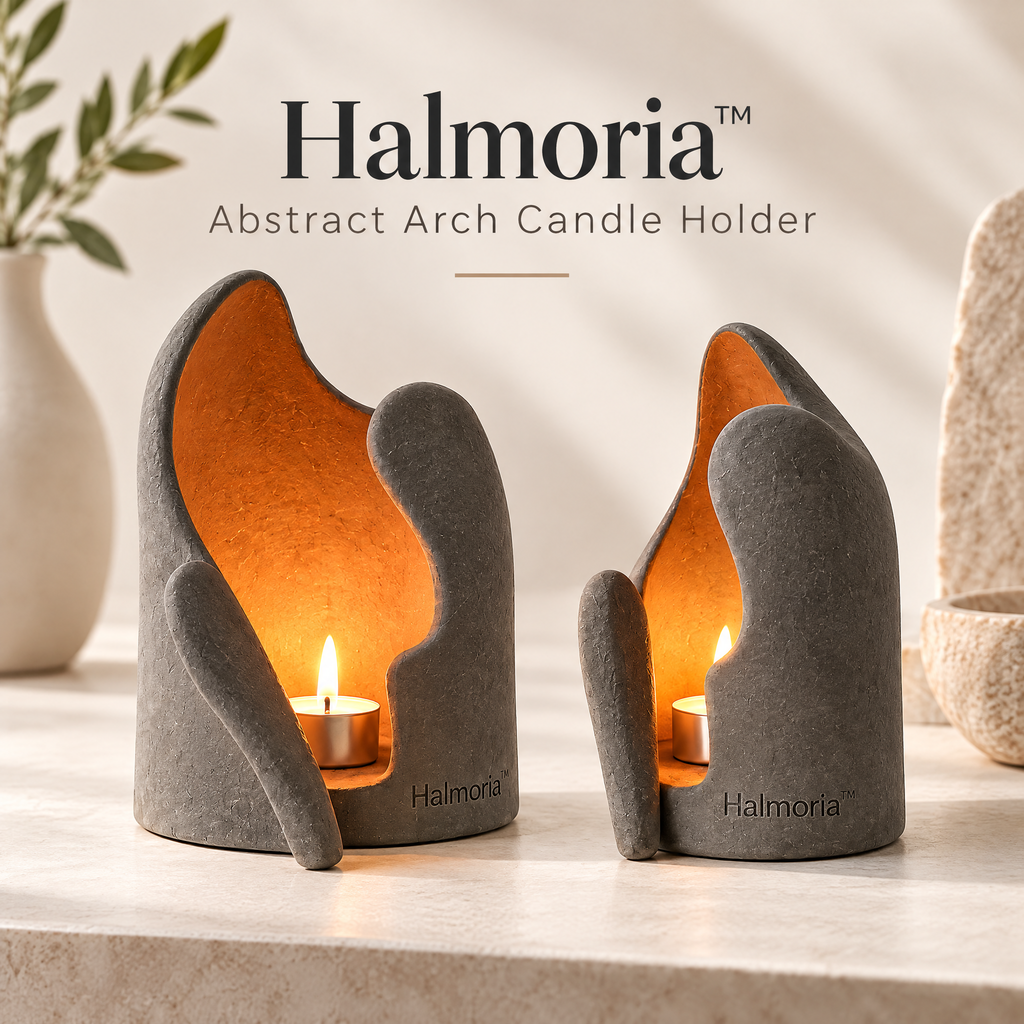 Halmoria™ Sculptural Ceramic Taper Candle Holder