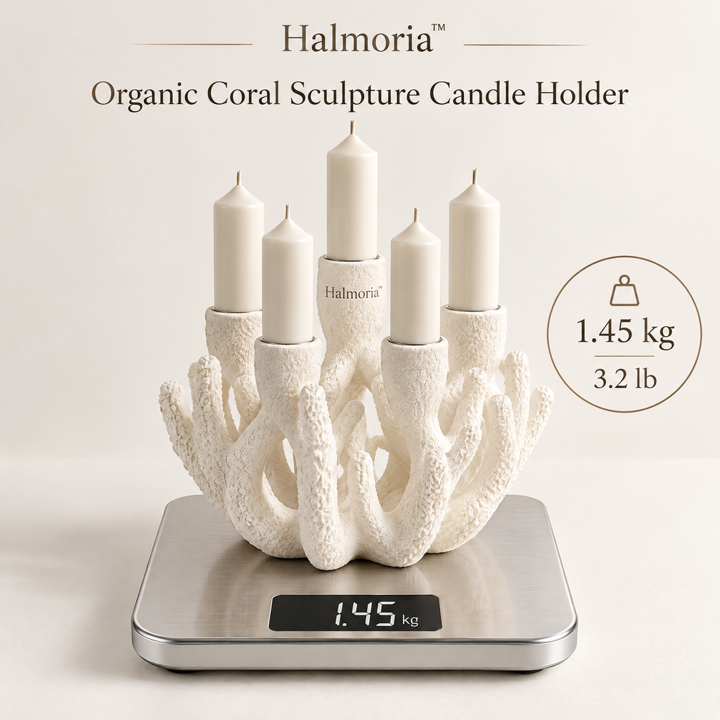 Halmoria™ Sculptural Ceramic Taper Candle Holder – Quiet Form Collection