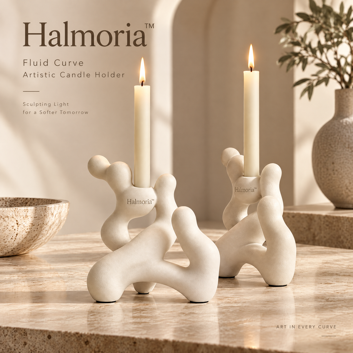 Halmoria™ Fluid Curve Artistic Candle Holder