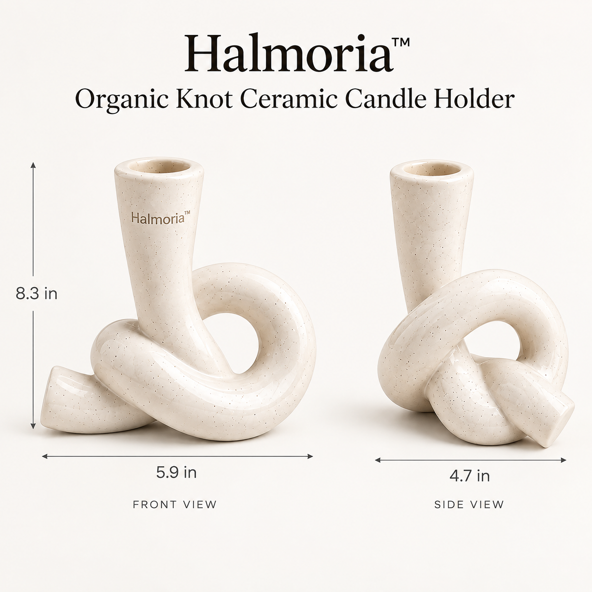 Halmoria™ Sculptural Ceramic Taper Candle Holder – Contemporary Form Collection