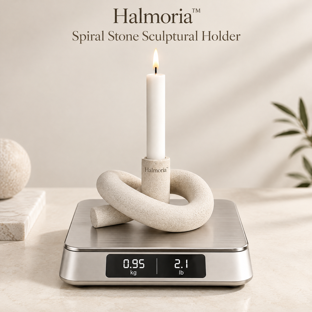 Halmoria™ Sculptural Candle Holder – Modern Organic Collection