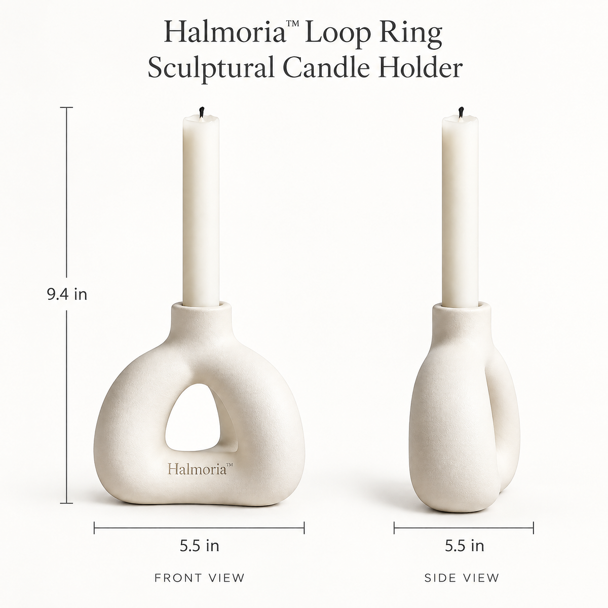 Halmoria™ Organic Ceramic Taper Candle Holder — A Sculptural Touch for Elegant Interiors