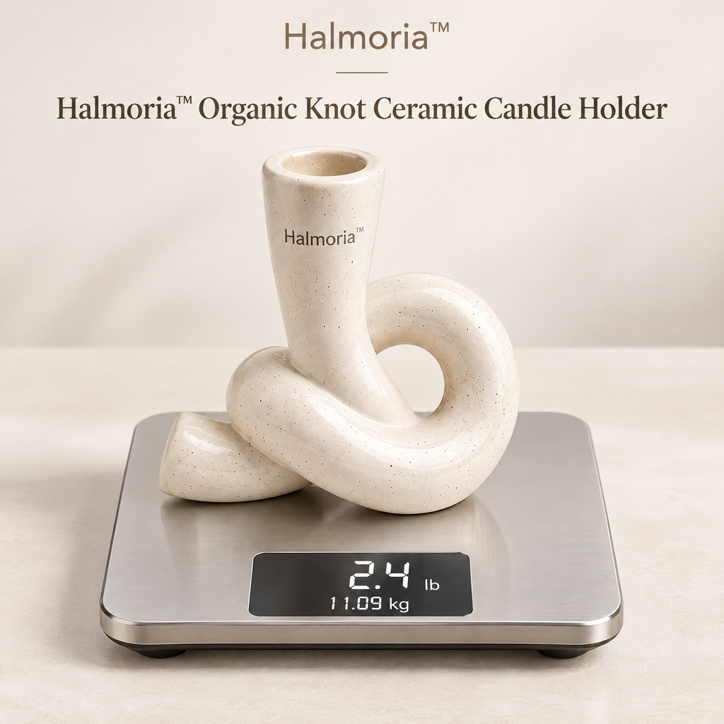 Halmoria™ Sculptural Ceramic Taper Candle Holder – Contemporary Form Collection