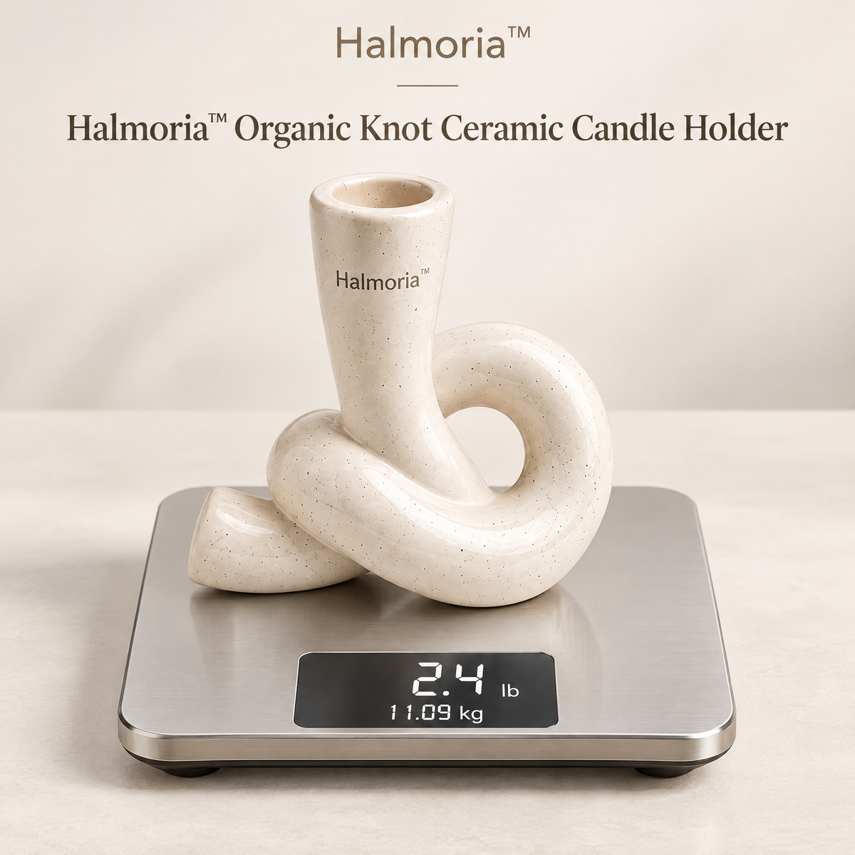 Halmoria™ Sculptural Ceramic Taper Candle Holder – Contemporary Form Collection